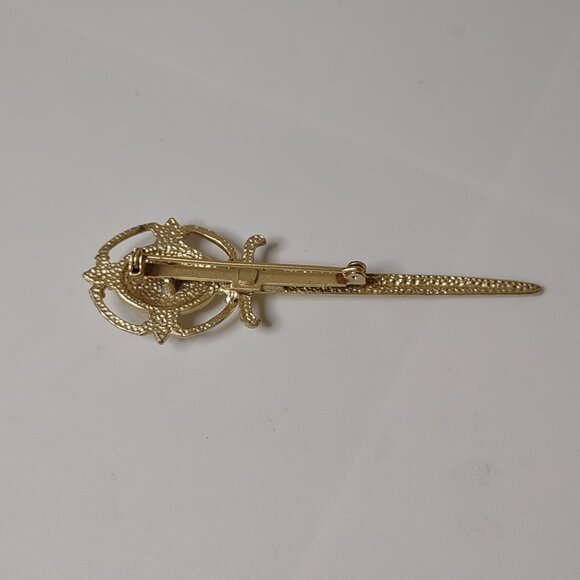 Gold Tone Sword Brooch - Picture 10 of 10